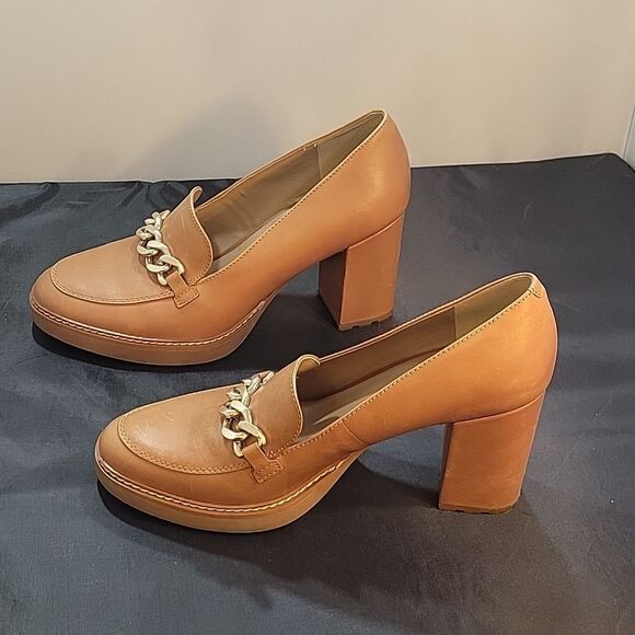 BRAND NEW NATURALIZER CALLIE MOC ENGLISH TEA LEATHER HEELED SHOES I3520L1200 - Picture 11 of 15